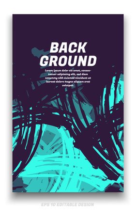 Abstract grunge background cover design with brush strokes concept. Design element for posters, magazines, book covers, brochure template, flyer, presentation.のイラスト素材