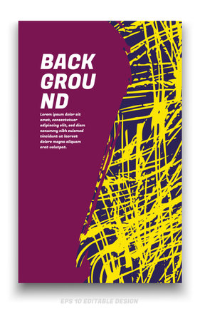 Abstract grunge background cover design with brush strokes concept. Design element for posters, magazines, book covers, brochure template, flyer, presentation.のイラスト素材