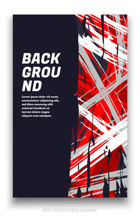 Abstract grunge background cover design with brush strokes concept. Design element for posters, magazines, book covers, brochure template, flyer, presentation.のイラスト素材