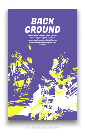 Abstract grunge background cover design with brush strokes concept. Design element for posters, magazines, book covers, brochure template, flyer, presentation.のイラスト素材