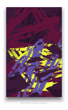 Abstract grunge background cover design with brush strokes concept. Design element for posters, magazines, book covers, brochure template, flyer, presentation.のイラスト素材