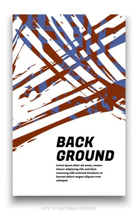 Abstract grunge background cover design with brush strokes concept. Design element for posters, magazines, book covers, brochure template, flyer, presentation.のイラスト素材