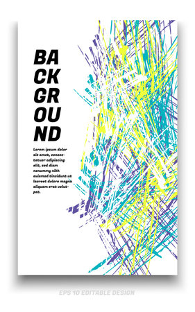 Abstract grunge background cover design with brush strokes concept. Design element for posters, magazines, book covers, brochure template, flyer, presentation.のイラスト素材