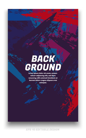 Abstract grunge background cover design with brush strokes concept. Design element for posters, magazines, book covers, brochure template, flyer, presentation.のイラスト素材
