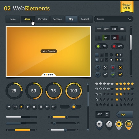 Web design elementsのイラスト素材