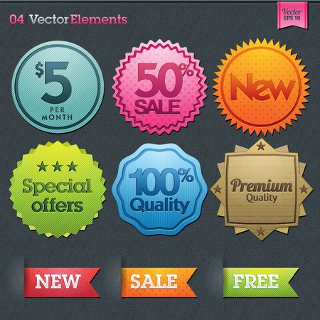 Set of vector sale labels のイラスト素材