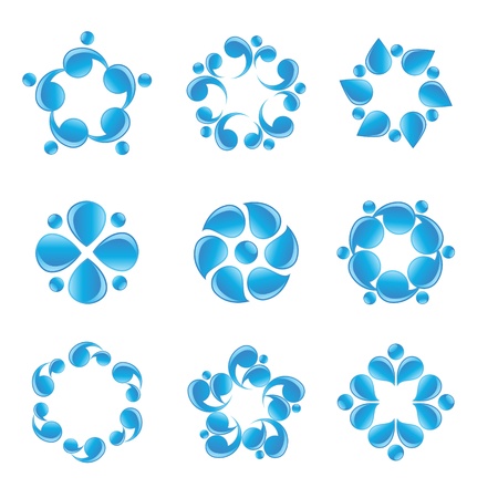 Blue vector water icons のイラスト素材