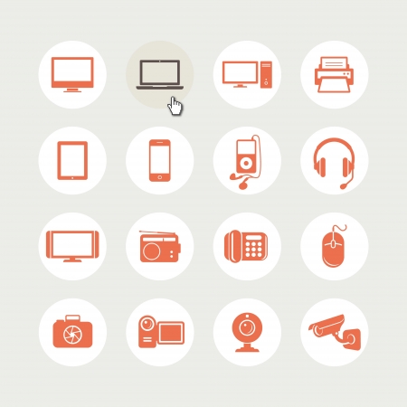Set of electronic devices icons のイラスト素材