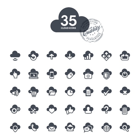 Set of cloud iconsのイラスト素材