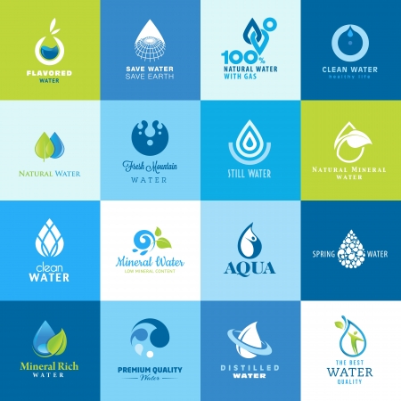 Set of icons for all types of waterのイラスト素材