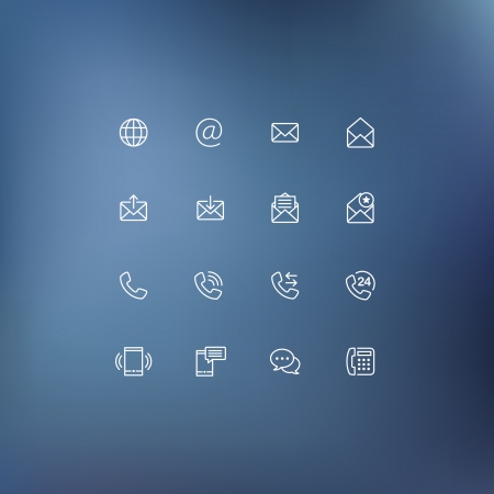Set of communication icons  Phone call, email and chat icons のイラスト素材