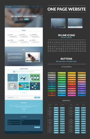 One page website design template のイラスト素材