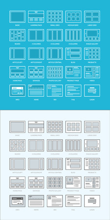 Set of website wireframes    のイラスト素材