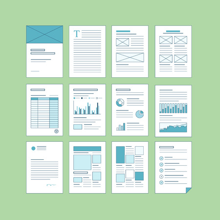 Set of business A4 documentation templatesのイラスト素材