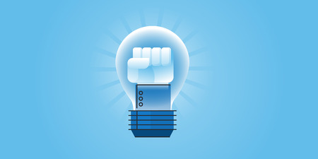 Flat line design website banner of the big idea, the power of ideas. Modern vector illustration for web design, marketing and print material.のイラスト素材