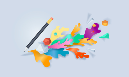 Creative concept banner. Vector illustration for blogging, copywriting, content marketing and management.のイラスト素材