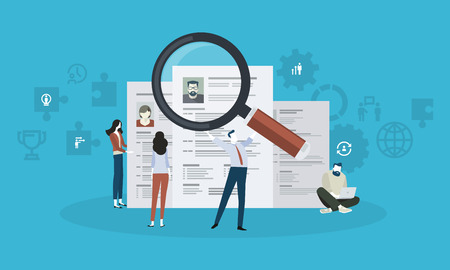 Career. Flat design business people concept. Vector illustration for web banner, business presentation, advertising material.のイラスト素材