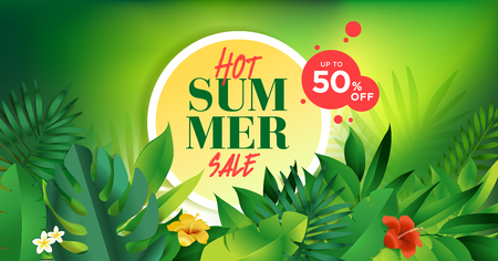 Summer sale. Vector illustration concept for mobile and web banner, poster, online shopping ads, social media and networking, marketing material.のイラスト素材