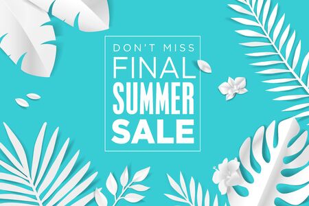 Summer sale. Web banner template design.のイラスト素材