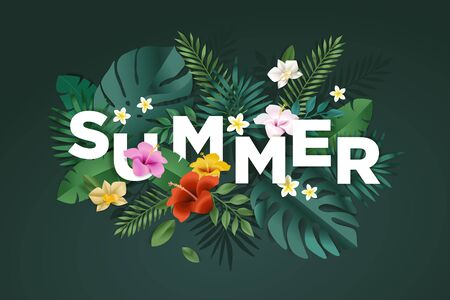 Summer sign. Concept for website design, advertising, social media banner, ads, sale promotion, poster, marketing material.のイラスト素材