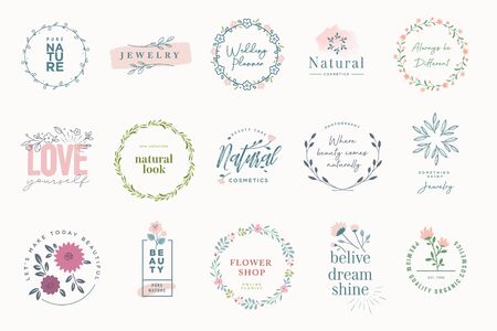 Set of elegant badges for beautyのイラスト素材