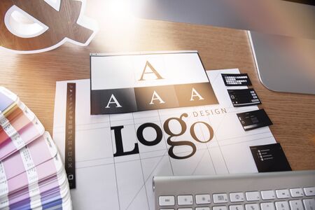 Logo design. Creative concept for website and mobile banner