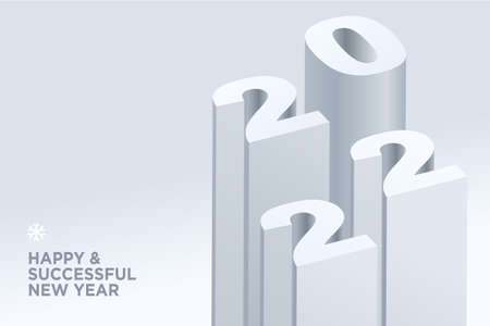 Happy New Year 2022 greeting card. Vector illustration concept for background, greeting card, party invitation card, website banner, social media banner, marketing material.のイラスト素材