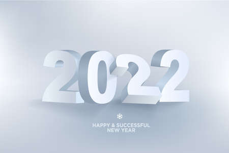 Happy New Year 2022 greeting card. Vector illustration concept for background, greeting card, party invitation card, website banner, social media banner, marketing material.のイラスト素材