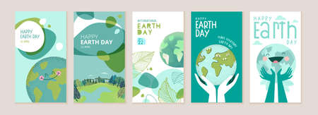 Earth day illustration set. Vector concepts for graphic and web design, business presentation, marketing and print material.のイラスト素材