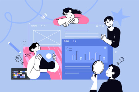 Vector illustration of website design and development, seo. Creative concept for web banner, social...