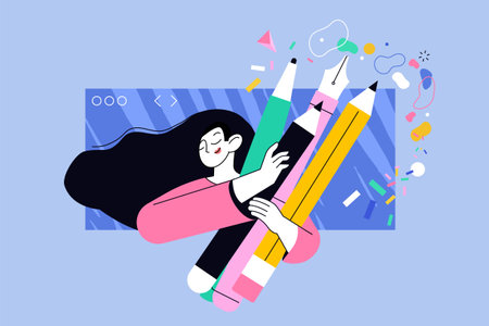 Vector illustration of graphic design, design agency.
Creative concept for web banner, social media banner, business presentation, marketing material.のイラスト素材