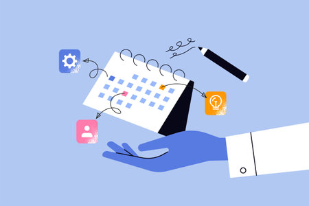 Vector illustration of project management. Creative concept for web banner, social media banner, business presentation, marketing material.のイラスト素材