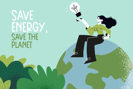 Earth day illustration. Ecology, environmental problems and environmental protection. Vector illustration concept for graphic and web design.のイラスト素材