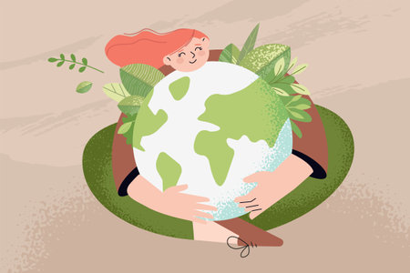 Earth day illustration. Ecology, environmental problems and environmental protection. Vector illustration concept for graphic and web design.のイラスト素材
