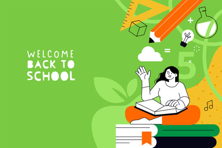 Education. Vector illustration concepts for graphic and web design, business presentation, marketing and print material. Back to school.のイラスト素材