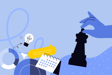 Business creative illustration. Vector concept of business strategy, startup, project development, management. Illustration for web banner, social media, business presentation, marのイラスト素材