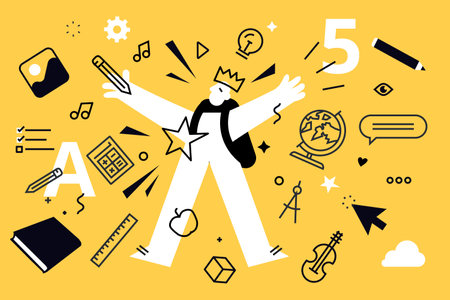 Back to school. Vector illustration banner of education, learning, back to school, online course and training, distance education and e-learning.のイラスト素材