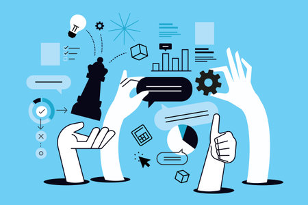 Project management.  Vector illustration for web banner, social media banner, business presentation, marketing material.のイラスト素材