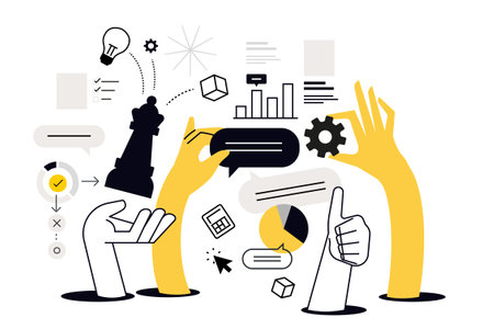 Project development process. Vector illustration for web banner, social media banner, business...