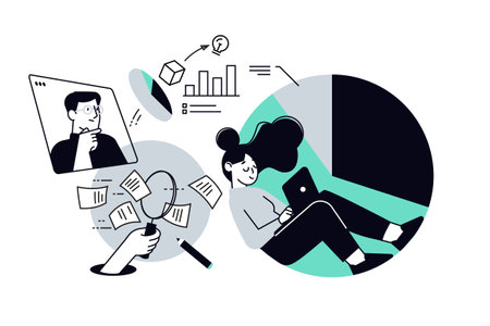 Online business. Vector illustration for web banner, social media banner, business presentation,...