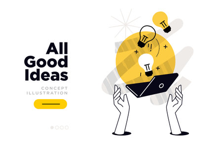All good ideas. Vector illustration for website page design, web banner, social media banner, business presentation, marketing material.のイラスト素材