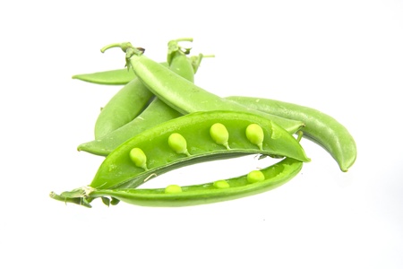 Green Beans on white backgroundの写真素材