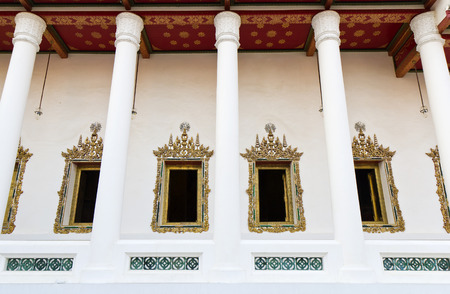 Beautiful of traditional Thai style church windowの写真素材
