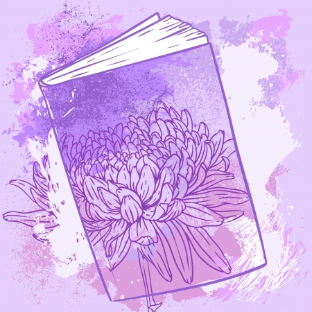 Vintage book with abstract design retro elements and grunge vintage background illustration  のイラスト素材