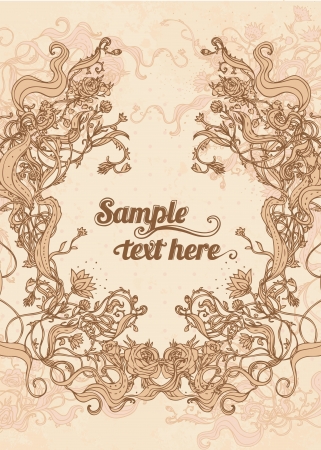 Vintage style background with flowers のイラスト素材