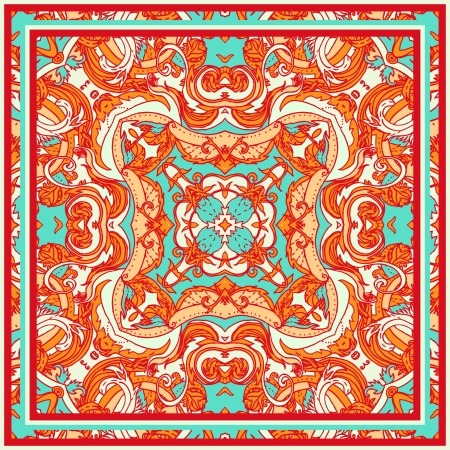 Floral paisley indian colorful ornate seamless pattern のイラスト素材