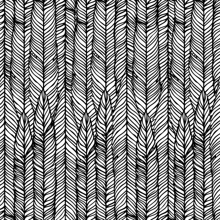 Seamless abstract hand-drawn pattern, waves background. のイラスト素材