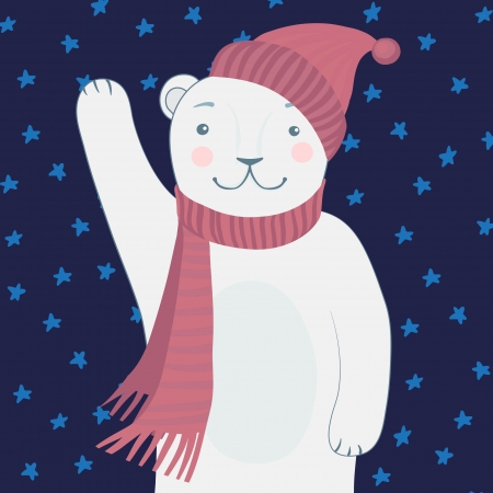 Cute Polar Bear - Vector illustration のイラスト素材