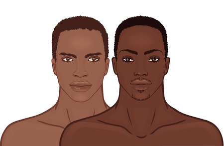 Young African American man's face. のイラスト素材