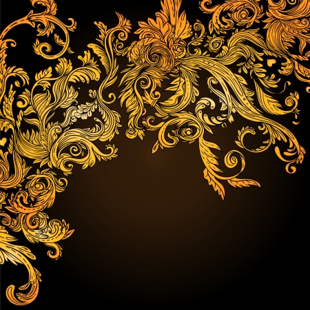 Vintage background brown baroque pattern, vector illustrationのイラスト素材